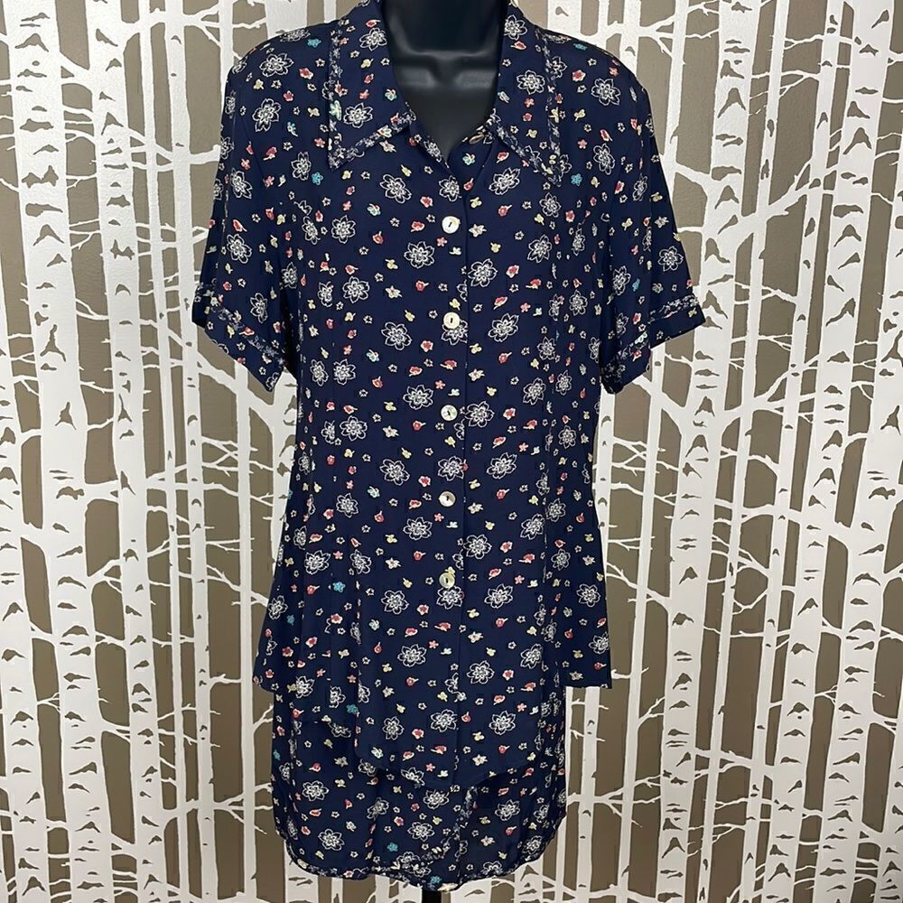 Vintage 90s 2-Piece Floral Print Top & Skirt Set